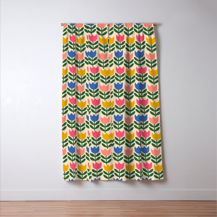 Tulip - Floral pattern 1 Window Curtain Gallery Image 3