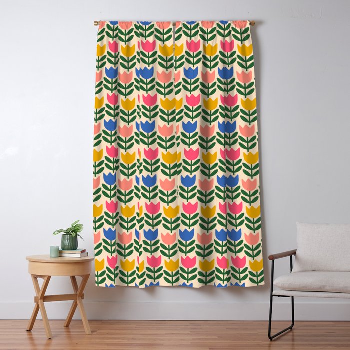 Tulip - Floral pattern 1 Window Curtain Gallery Image 5