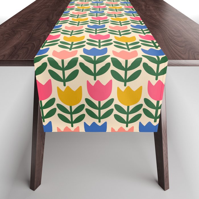 Tulip - Floral pattern 1 Table Runner Gallery Image 1