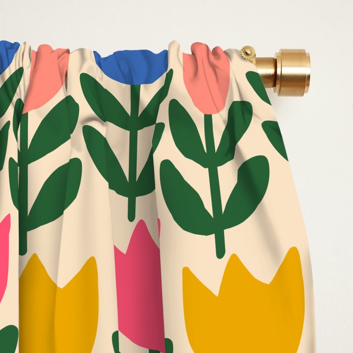 Tulip - Floral pattern 1 Window Curtain Gallery Image 2