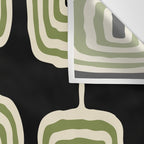 Mid Century Modern Decoration 236 Black Beige and Olive Green Wall Tapestry Gallery Image 3