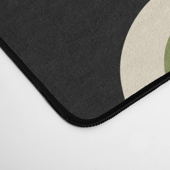 Mid Century Modern Decoration 236 Black Beige and Olive Green Desk Mat Gallery Image 4