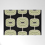 Mid Century Modern Decoration 236 Black Beige and Olive Green Welcome Mat Gallery Image 1