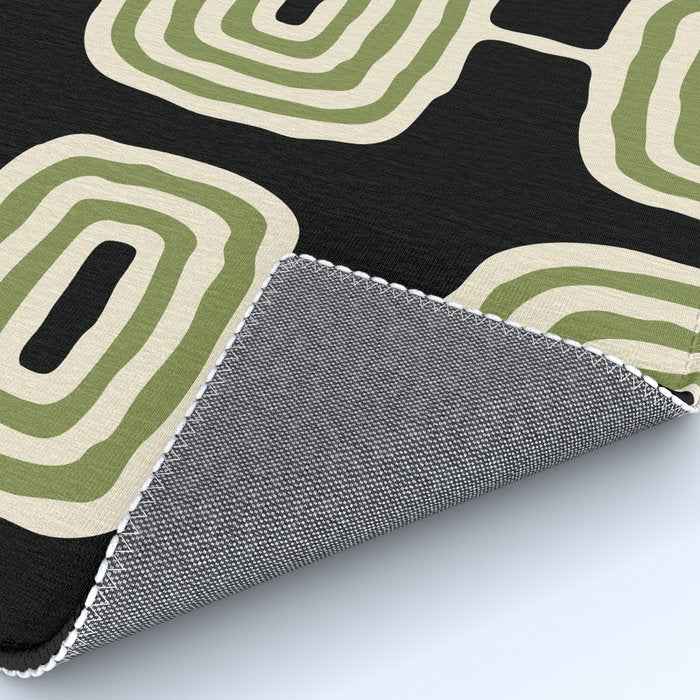 Mid Century Modern Decoration 236 Black Beige and Olive Green Rug Gallery Image 4