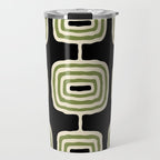 Mid Century Modern Decoration 236 Black Beige and Olive Green Travel Mug Gallery Image 1