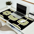 Mid Century Modern Decoration 236 Black Beige and Olive Green Desk Mat Gallery Image 2