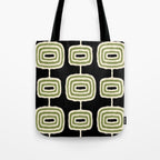 Mid Century Modern Decoration 236 Black Beige and Olive Green Tote Bag Gallery Image 1