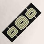 Mid Century Modern Decoration 236 Black Beige and Olive Green Yoga Mat Gallery Image 1