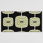 Mid Century Modern Decoration 236 Black Beige and Olive Green Desk Mat Gallery Image 3