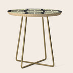 Mid Century Modern Decoration 236 Black Beige and Olive Green Side Table Gallery Image 1
