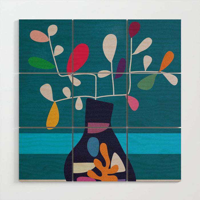 Vase of Vibrance 1 Wood Wall Art Gallery Image 1