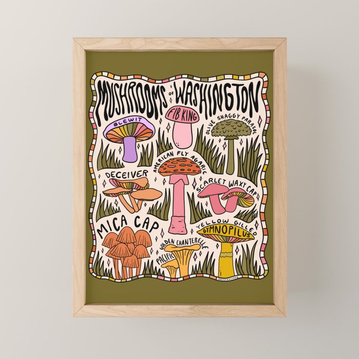 Mushrooms of Washington Mini Art Print Gallery Image 1