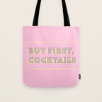 Pastel Pink Party Cocktails Tote Bag Gallery Image 1