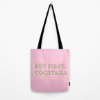 Pastel Pink Party Cocktails Tote Bag Gallery Image 2