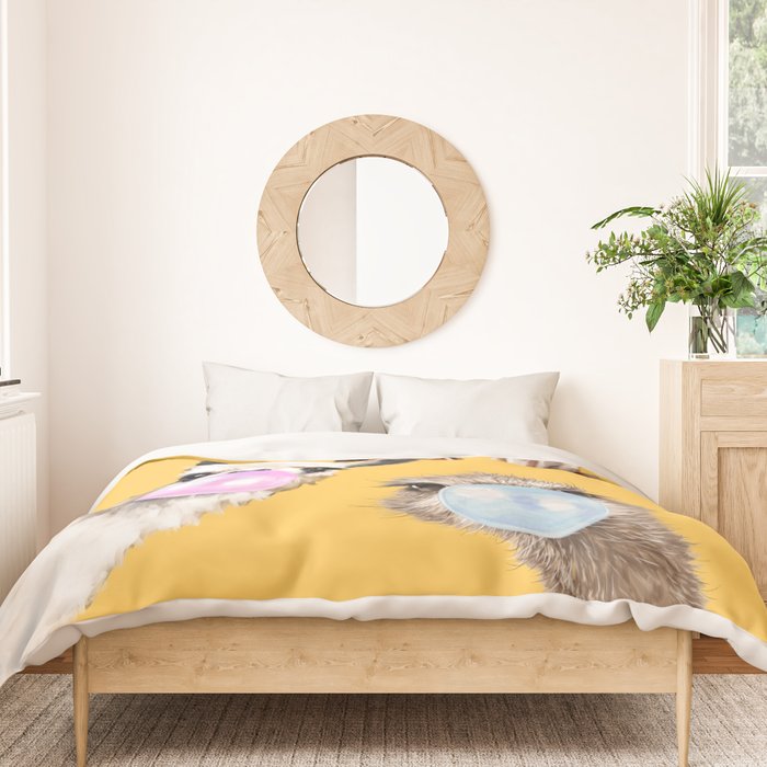 Bubble Gum Gang in Yellow Duvet Cover Gallery Image 3