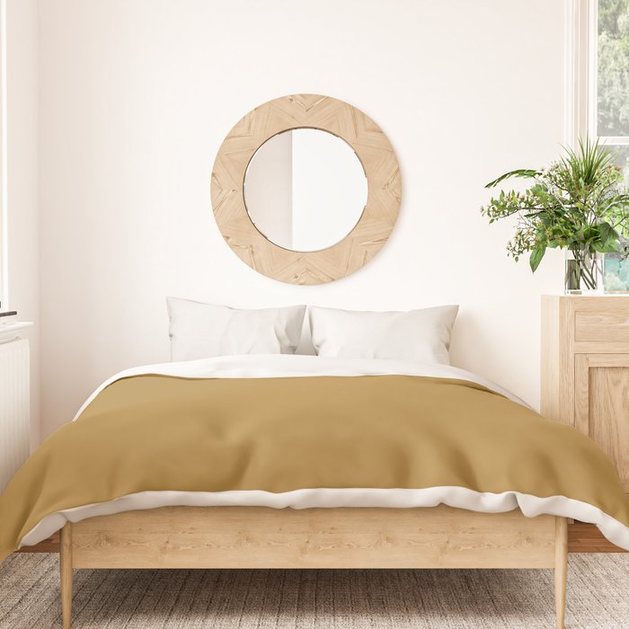 Ochre Yellow Solid Color Duvet Cover Gallery Image 3