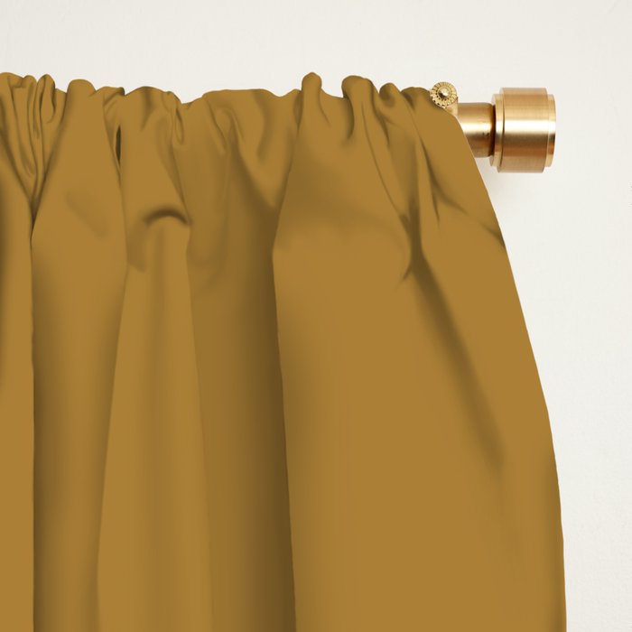 Ochre Yellow Solid Color Window Curtain Gallery Image 2