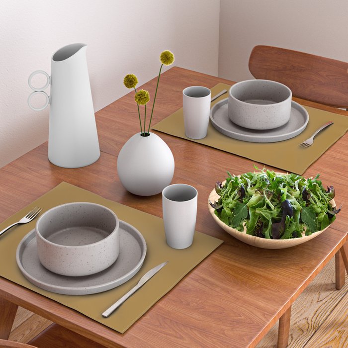 Ochre Yellow Solid Color Placemat Gallery Image 2
