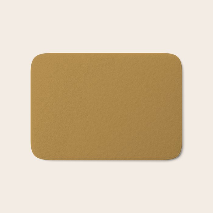 Ochre Yellow Solid Color Bath Mat Gallery Image 1