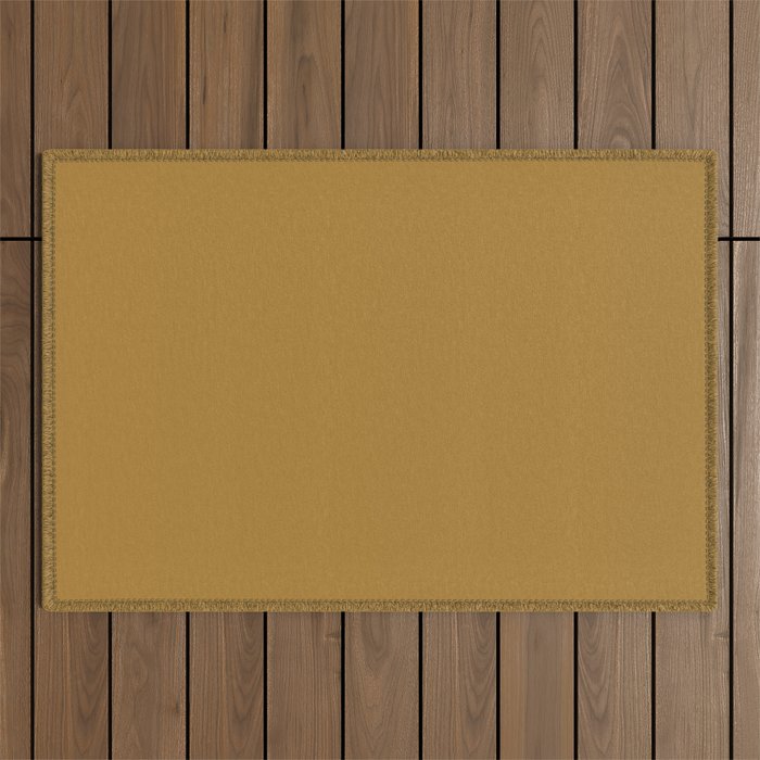 Ochre Yellow Solid Color Outdoor Rug Gallery Image 1
