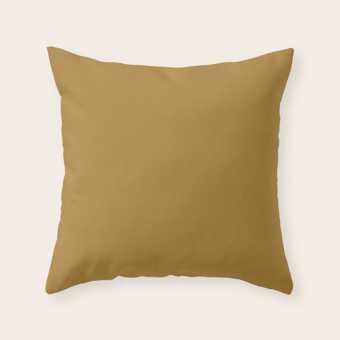 Ochre Yellow Solid Color Throw Pillow Gallery Image 1