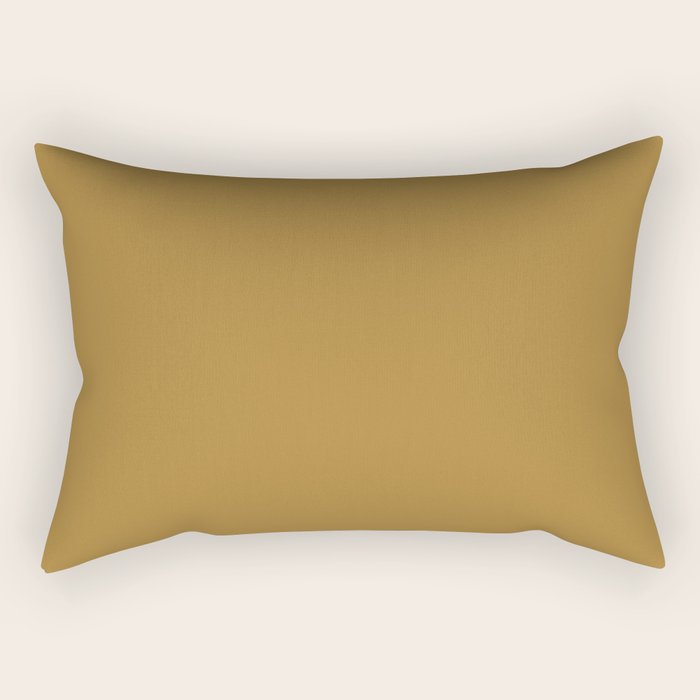 Ochre Yellow Solid Color Rectangular Pillow Gallery Image 1