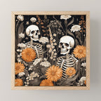Bones and Blooms Skeleton Art Mini Art Print Gallery Image 1