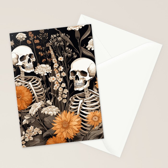 Bones and Blooms Skeleton Art Stationery Card Gallery Image 2