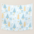 Christmas trees pattern Wall Tapestry Gallery Image 4