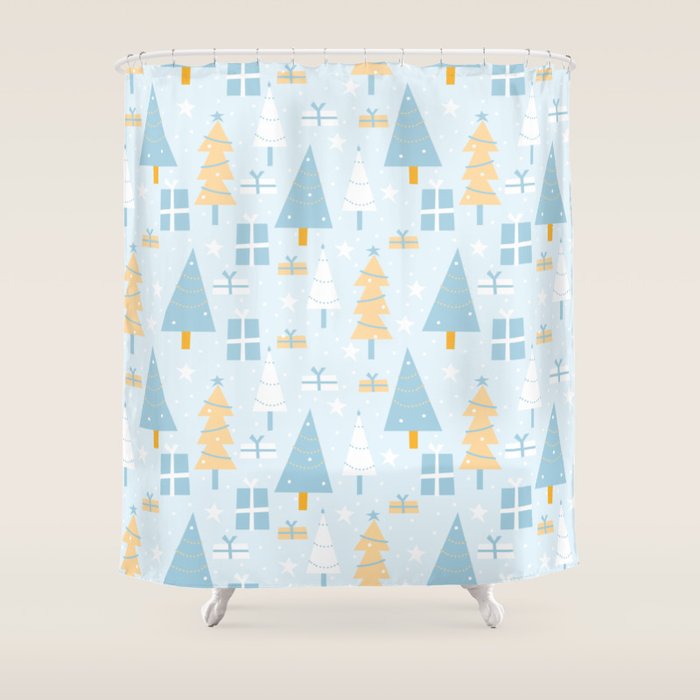 Christmas trees pattern Shower Curtain Gallery Image 1