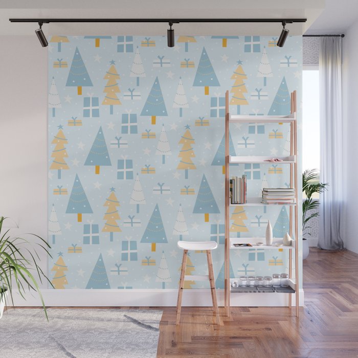 Christmas trees pattern Wall Mural Gallery Image 1