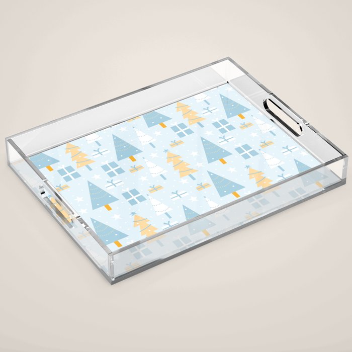 Christmas trees pattern Acrylic Tray Gallery Image 1