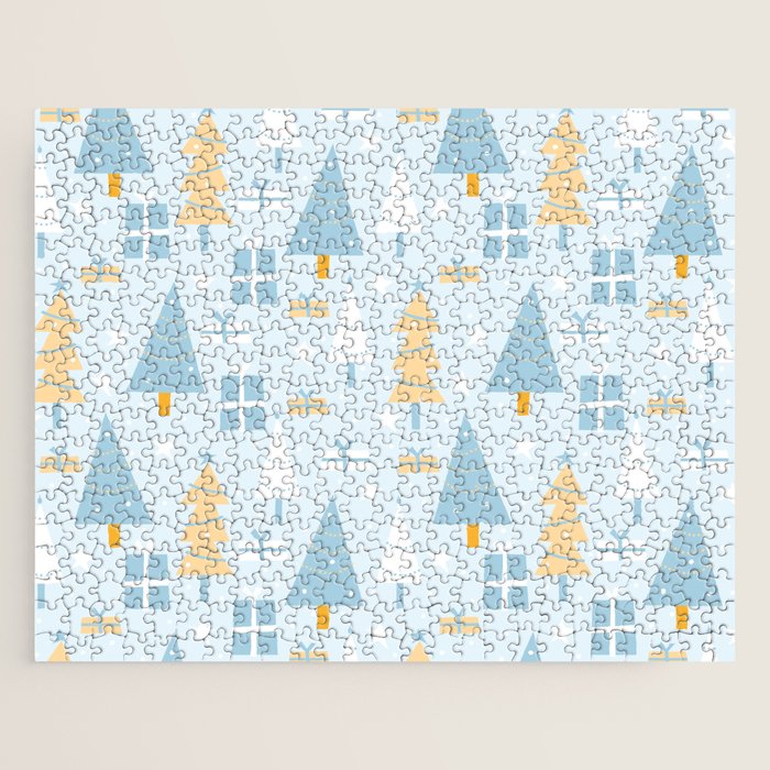 Christmas trees pattern Jigsaw Puzzle Gallery Image 1