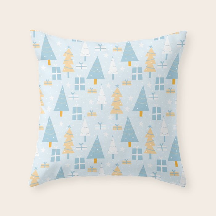 Christmas trees pattern Throw Pillow Gallery Image 6