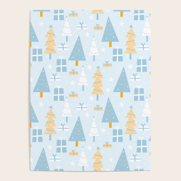Christmas trees pattern Poster Gallery Image 1