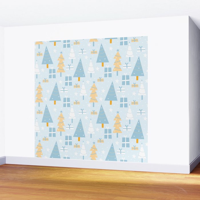 Christmas trees pattern Wall Mural Gallery Image 2