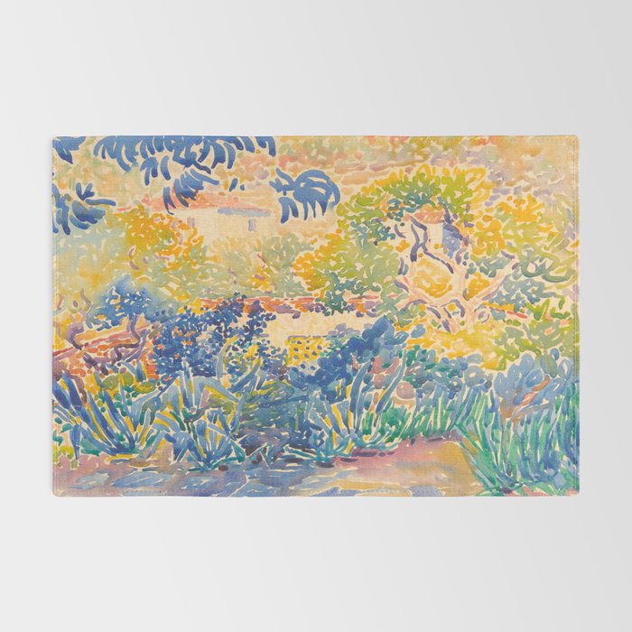 Henri-Edmond Cross Neo-Impressionism Pointillism The Artist's Garden at St. Clair Watercolor Paintin Rug Gallery Image 2