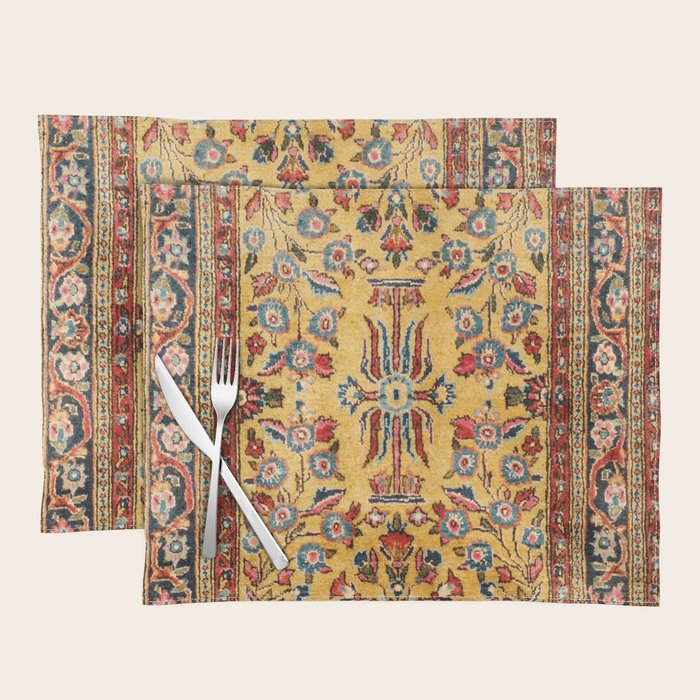 Kashan  Antique  Persian Rug Print Placemat Gallery Image 1