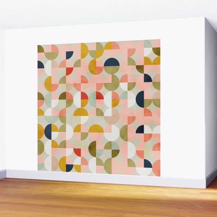 shapes mid century modern abstract Wall Mural Gallery Image 2