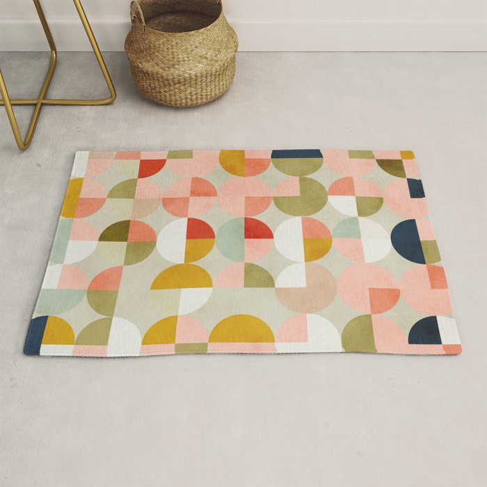 shapes mid century modern abstract Rug Gallery Image 1