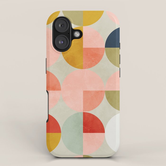 shapes mid century modern abstract iPhone Case Gallery Image 1