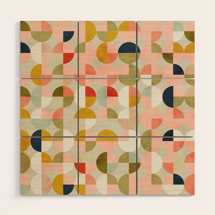 shapes mid century modern abstract Wood Wall Art Gallery Image 1