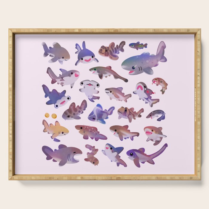 Shark day2 - bright Serving Tray Gallery Image 1