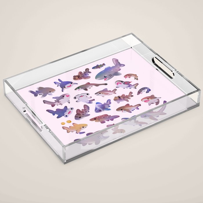 Shark day2 - bright Acrylic Tray Gallery Image 1