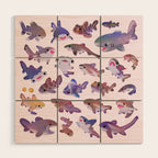Shark day2 - bright Wood Wall Art Gallery Image 1