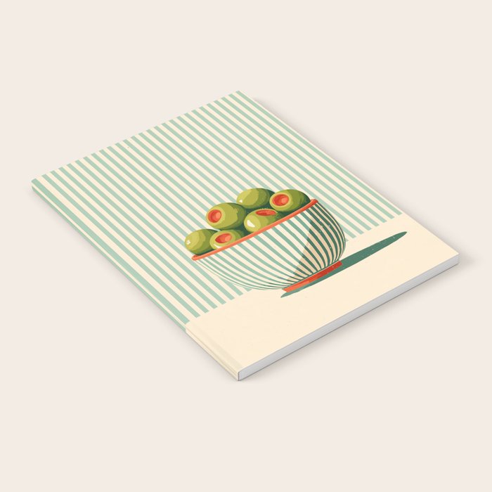 Retro Olive Bowl Illustration Notebook Gallery Image 2