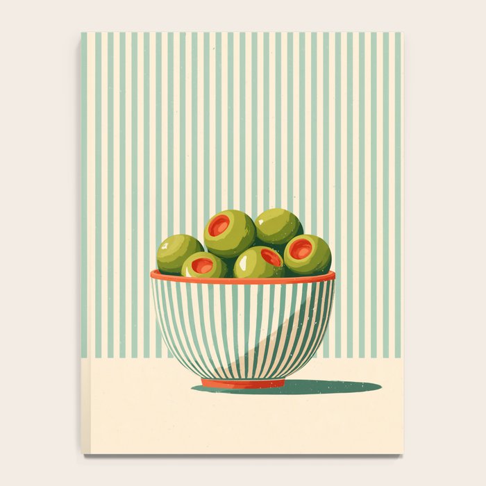 Retro Olive Bowl Illustration Notebook Gallery Image 4