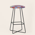 Floral Palette / Blue Background Stool Gallery Image 1