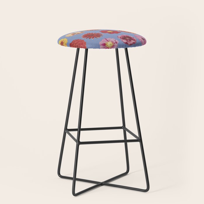 Floral Palette / Blue Background Stool Gallery Image 1