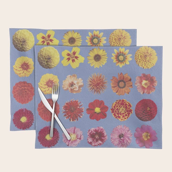 Floral Palette / Blue Background Placemat Gallery Image 1